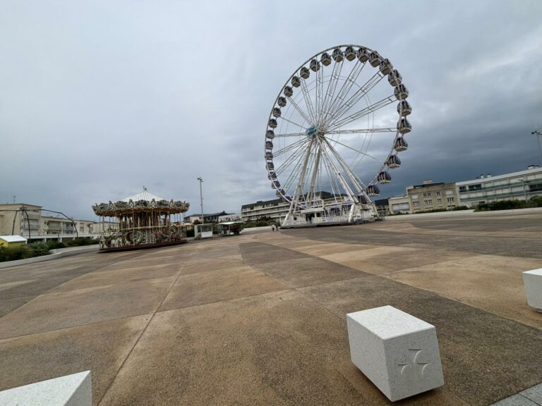 photo d'une grande roue et d'un carroussel