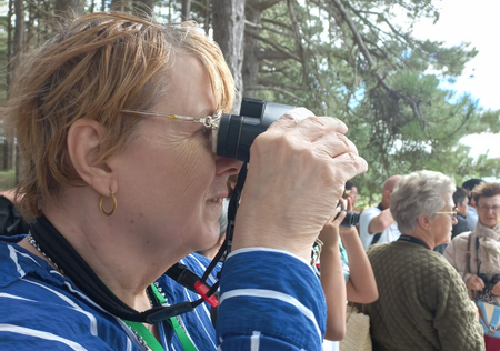 personne qui observe des oiseaux avec des jumelles au parc marquenterre